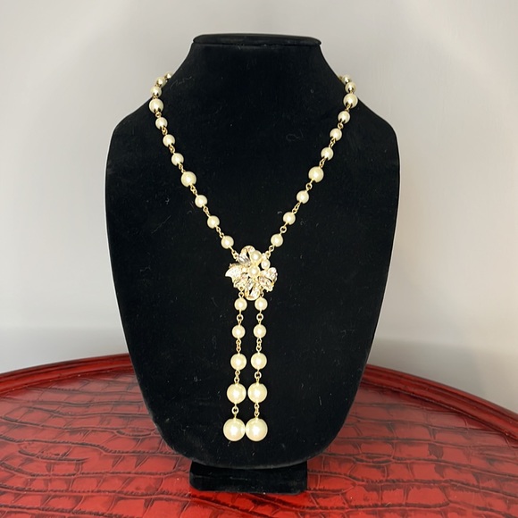 Charter Club Jewelry - Faux Pearl and Rhinestones Necklace, Charter Club